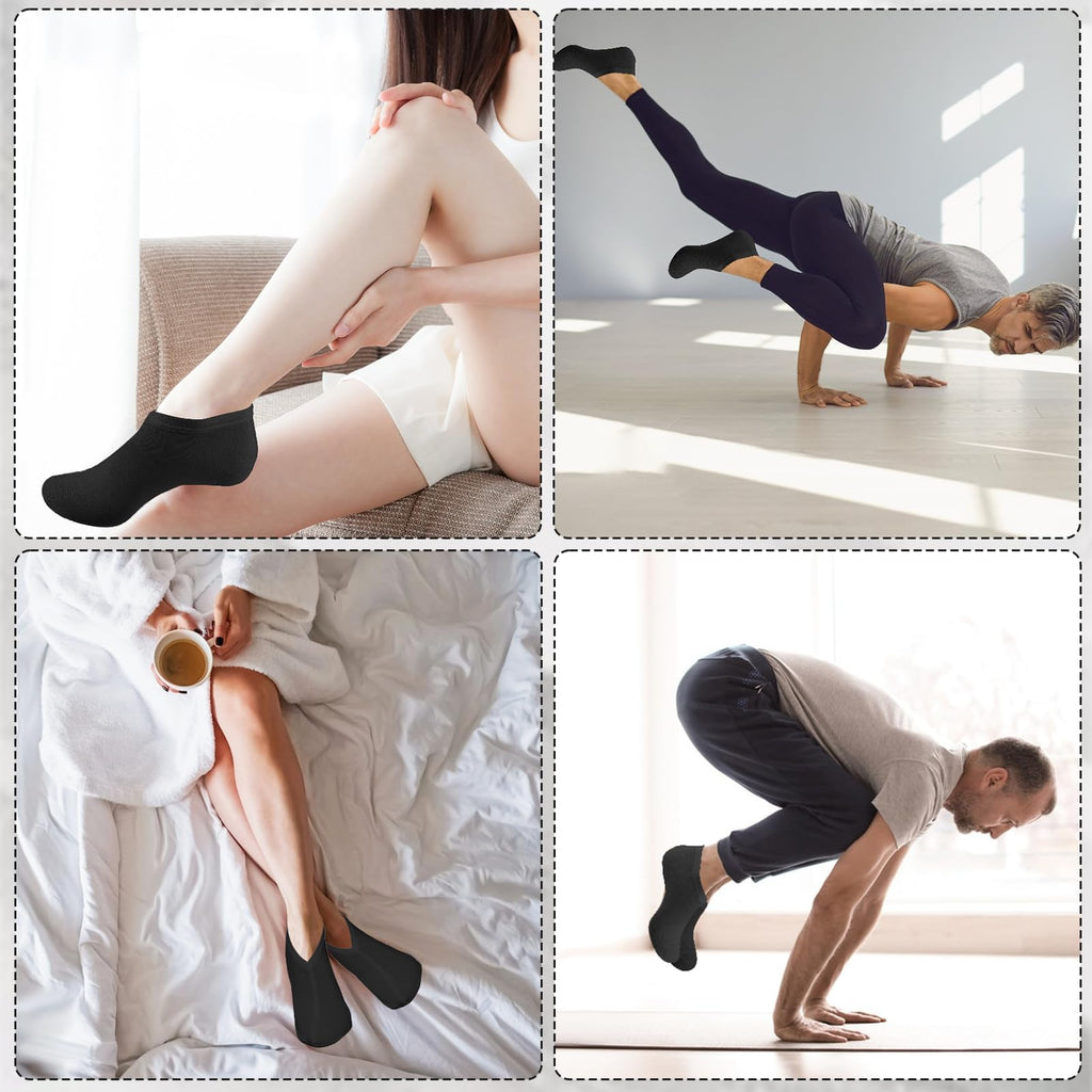 Scettar Moisturizing Spa Socks - 7 Pairs Cotton Overnight for Dry Cracked Feet - Thin Moisture Enhancing Black Foot Socks - New
