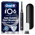Oral-B iO6 Electric Toothbrush for Adults - 1 Head, 5 Modes, Teeth Whitening, Black Lava, Travel Case - 2 Pin Plug - Damaged Box