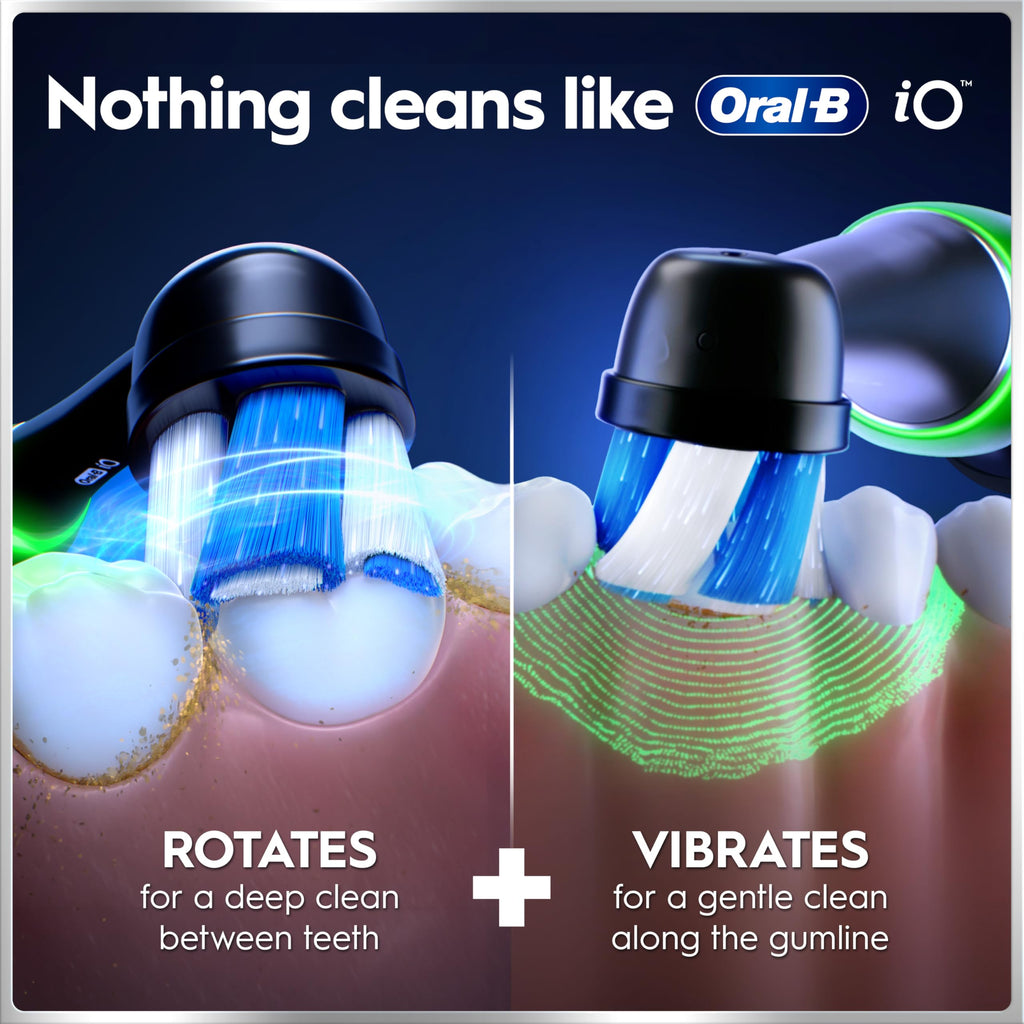 Oral-B iO6 Electric Toothbrush for Adults - 1 Head, 5 Modes, Teeth Whitening, Black Lava, Travel Case - 2 Pin Plug - Damaged Box