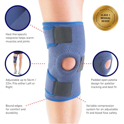 Neo-G Knee Support Open Patella Brace - Adjustable Compression - One Size - Unisex Pain Relief - Damaged Box
