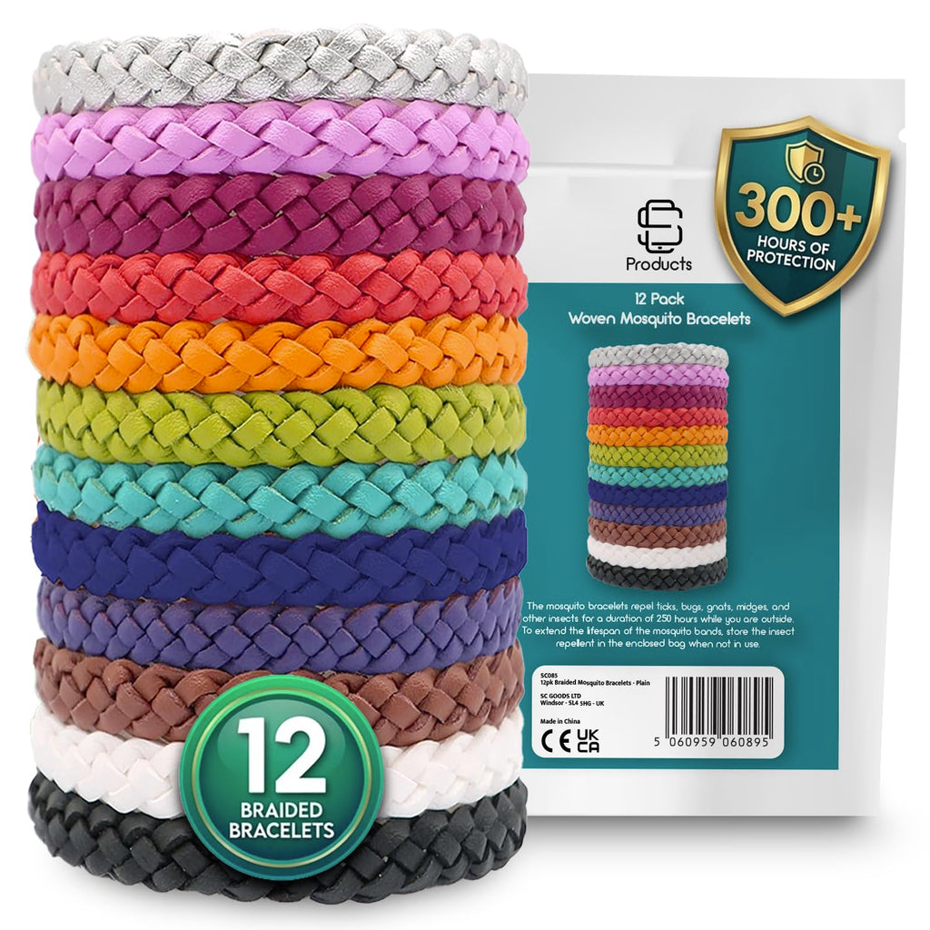 SC Products DEET Free Waterproof Anti Mosquito Repellent Bracelet - 12-Pack Insect Bug Protection Band - New