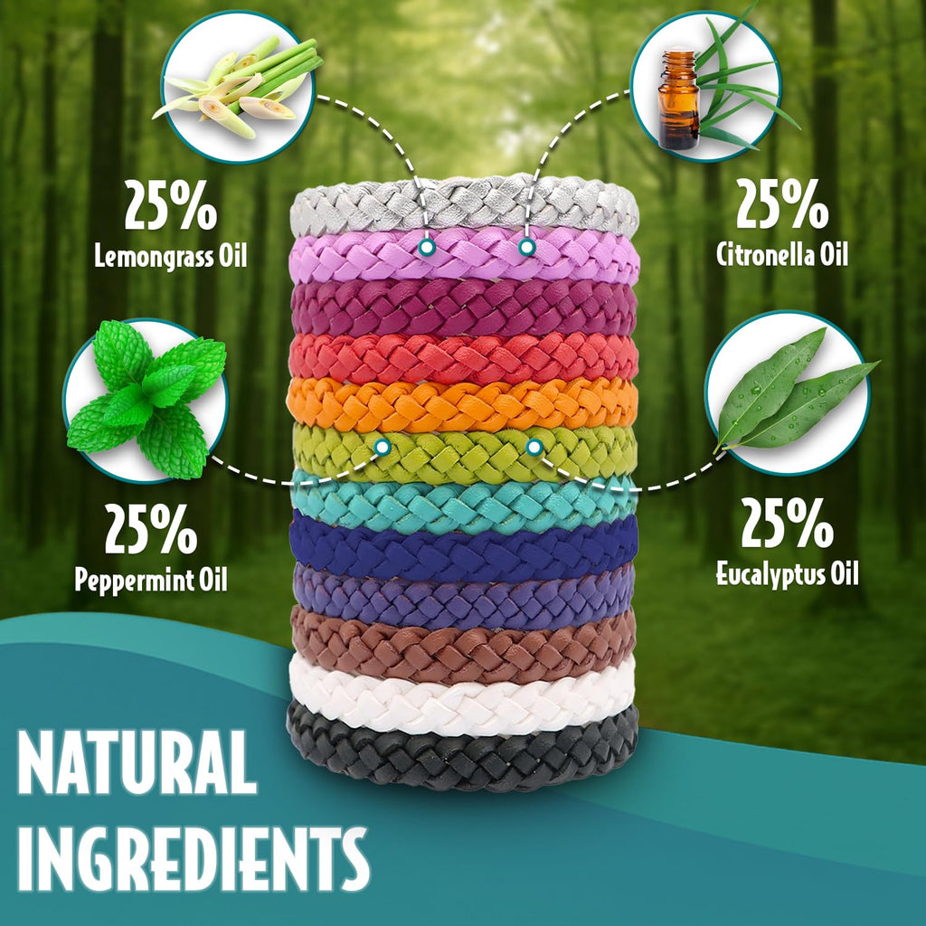 SC Products DEET Free Waterproof Anti Mosquito Repellent Bracelet - 12-Pack Insect Bug Protection Band - New