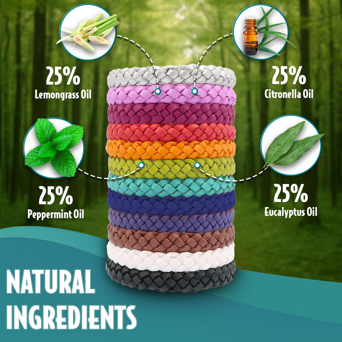 SC Products DEET Free Waterproof Anti Mosquito Repellent Bracelet - 12-Pack Insect Bug Protection Band - New