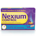 Nexium Control Heartburn Tablets - Esomeprazole 20mg - 14 Count - Acid Reflux Relief Medication - Damaged Box - BBE 03/2028