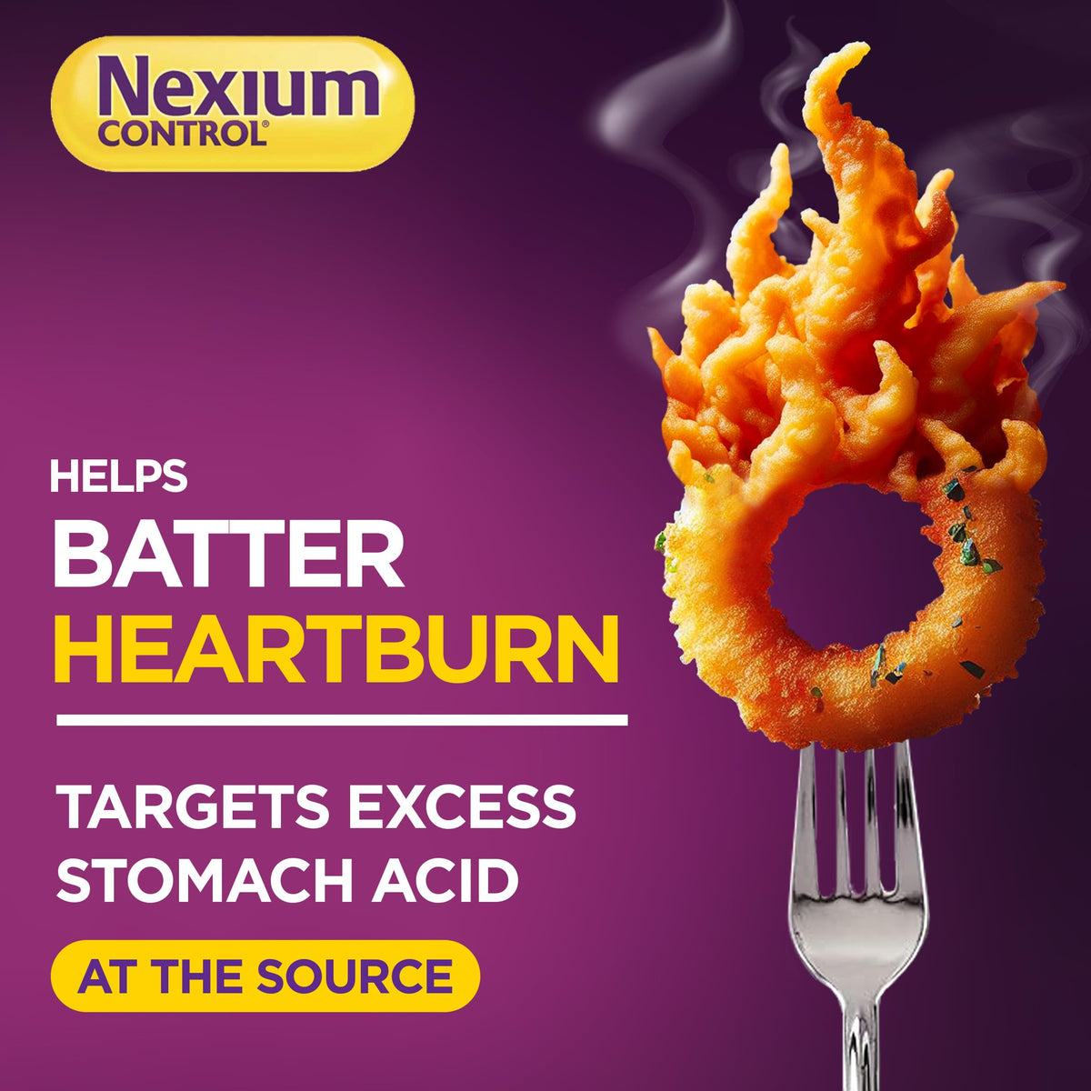 Nexium Control Heartburn Tablets - Esomeprazole 20mg - 14 Count - Acid Reflux Relief Medication - Damaged Box - BBE 03/2028