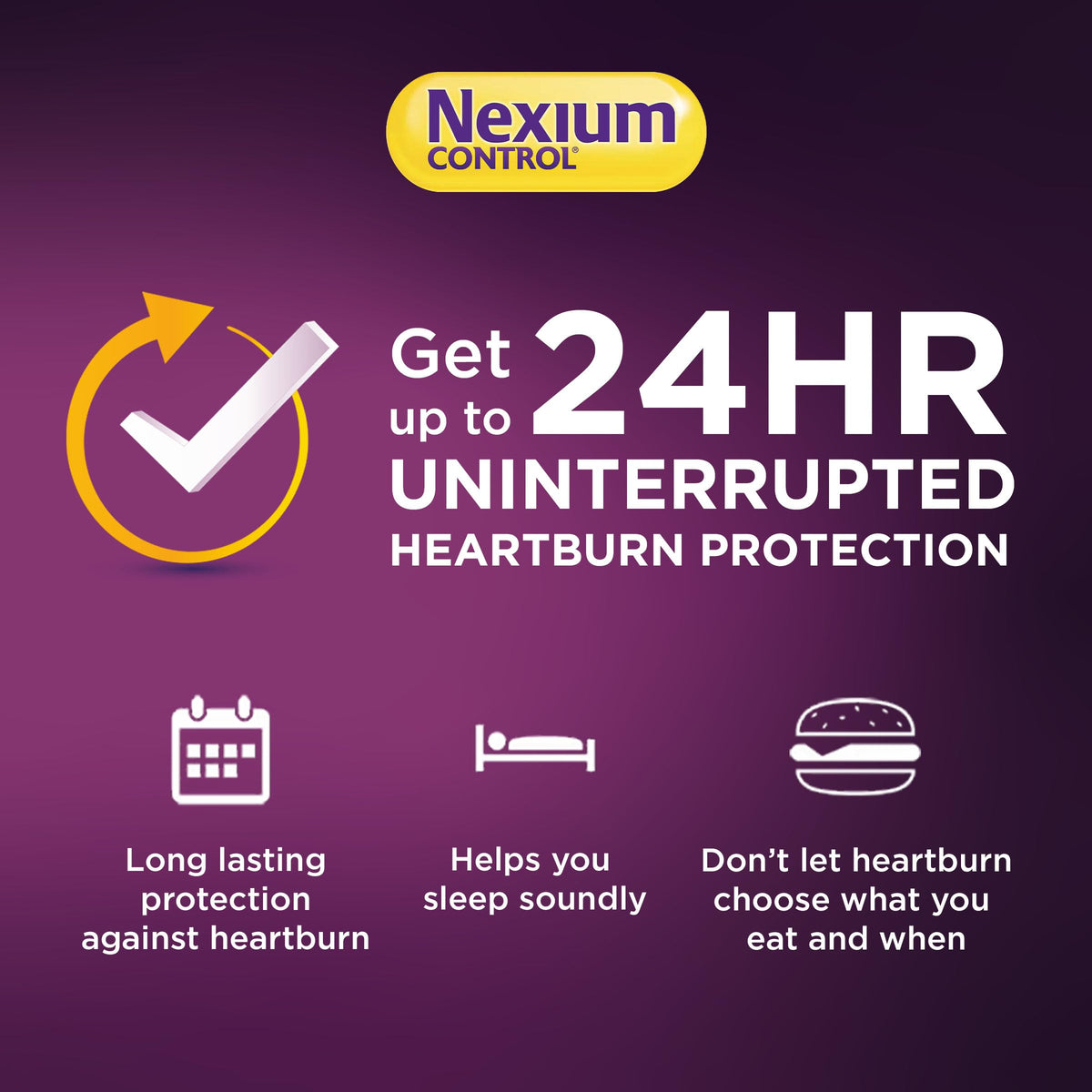 Nexium Control Heartburn Tablets - Esomeprazole 20mg - 14 Count - Acid Reflux Relief Medication - Damaged Box - BBE 03/2028