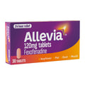 Allevia Hayfever Allergy Tablets 120mg Fexofenadine Antihistamine 30 Count - Damaged Box - BBE 11/2028