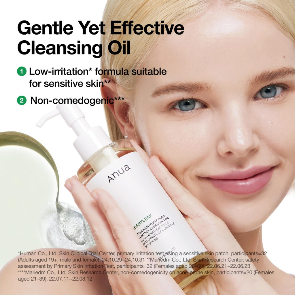 Anua Heartleaf Pore Control Cleansing Oil 200ml - Hydrating Face Makeup Remover Korean Skincare - Damaged Box
