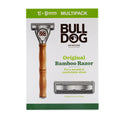 Bulldog Skincare Original Bamboo Razor Multipack - 9 Blade Refills - Smooth Glide Handle for Men - Damaged Box