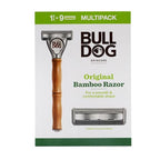 Bulldog Skincare Original Bamboo Razor Multipack - 9 Blade Refills - Smooth Glide Handle for Men - Damaged Box