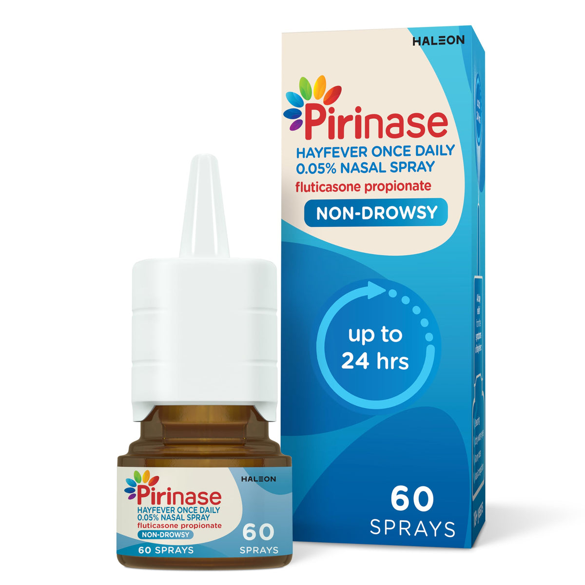 Pirinase Hayfever Relief Nasal Spray - Adult Allergy Treatment - 60 Sprays - Fluticasone Propionate - New - BBE 01/2027