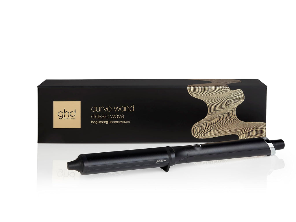 ghd Curve Classic Wave Wand - 38-26mm Oval Barrel Hair Curler - Long-lasting Waves - 185°C Optimum Temp - Black - Damaged Box