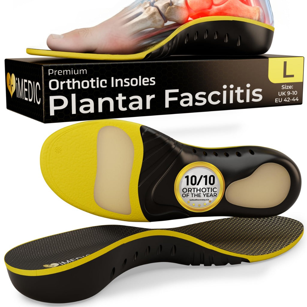 iMedic Orthotic Insoles for Plantar Fasciitis Size S UK 5-7 - Arch Support for Women and Men - Shoe Inserts - Insoles for Plantar Fasciitis - Orthotic Support - Damaged Box