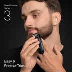 Braun Series 3 Beard Trimmer for Men BT3565 - 6-in-1 Grooming Kit - 40 Precision Lengths - Cordless Black/Blue - Damaged Box
