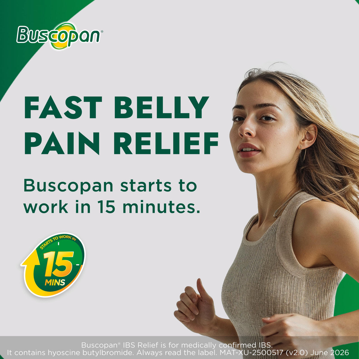 Buscopan Targeted Belly Pain Relief 60 Tablets - Abdominal Cramps Bloating IBS Symptom Relief - Damaged Box - BBE 11/2028