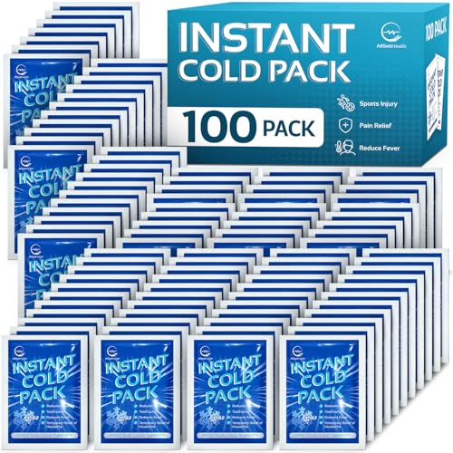 Instant Cold Pack - 100 Packs Disposable Ice Packs for Injuries, Pain Relief, Swelling, First Aid - 6x4.5in Cold Compress - Damaged Box