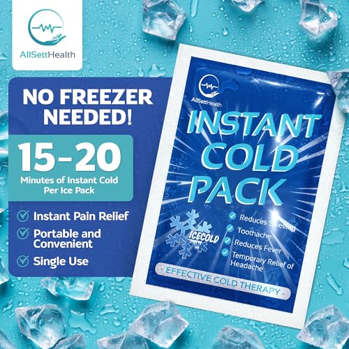 Instant Cold Pack - 100 Packs Disposable Ice Packs for Injuries, Pain Relief, Swelling, First Aid - 6x4.5in Cold Compress - Damaged Box