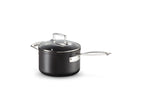 LE CREUSET Toughened Non-Stick Saucepan with Helper Handle & Glass Lid - 18cm Black Aluminium 51108180010302 - New