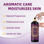 Pjordo Lavender Massage Oil 296ml - Aromatherapy Body Oil for Relaxing, Soothing Skin - Grape Seed, Sweet Almond, Jojoba - Damaged Box