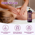 Pjordo Lavender Massage Oil 296ml - Aromatherapy Body Oil for Relaxing, Soothing Skin - Grape Seed, Sweet Almond, Jojoba - Damaged Box