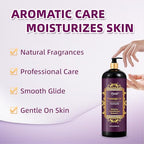 Pjordo Lavender Massage Oil 296ml - Aromatherapy Body Oil for Relaxing, Soothing Skin - Grape Seed, Sweet Almond, Jojoba - Damaged Box