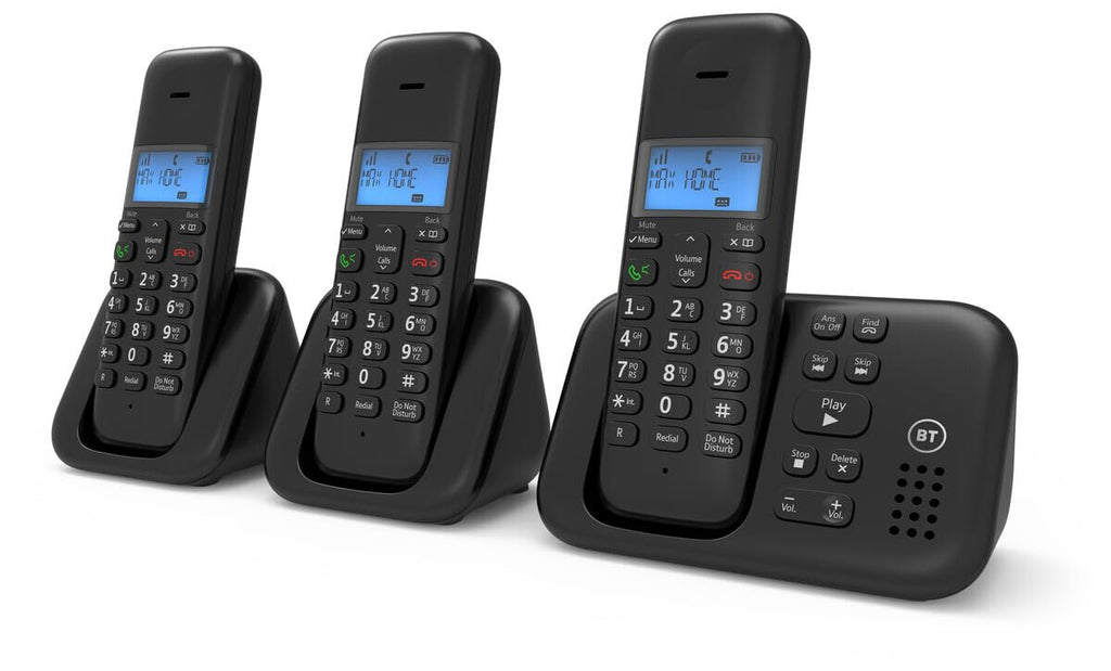 BT 3960 Cordless Phone - Digital Home Landline - Nuisance Call Blocker - Answer Machine - Trio Handset Pack - New