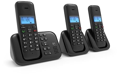 BT 3960 Cordless Phone - Digital Home Landline - Nuisance Call Blocker - Answer Machine - Trio Handset Pack - New