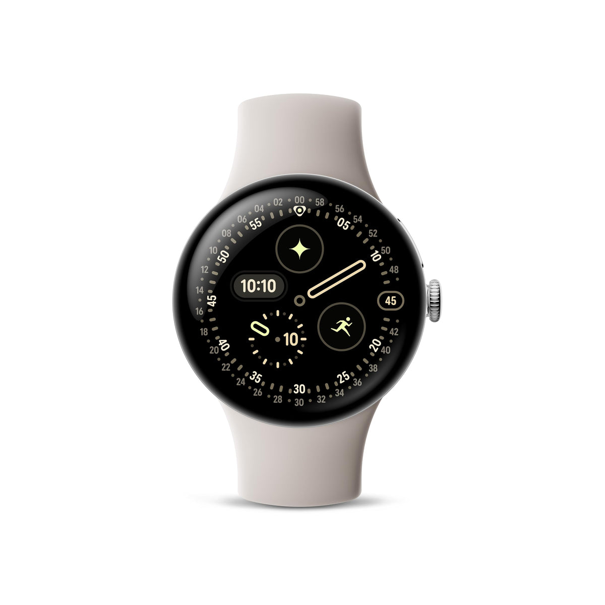 Google Pixel Watch 4 (41mm) - Polished Silver Aluminium - Porcelain Active Band - Android Smartwatch Wi-Fi - Good