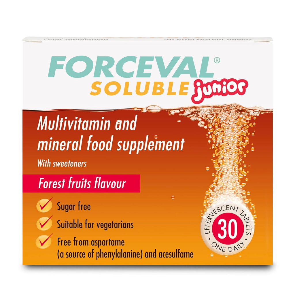 Forceval Soluble Effervescent Multivitamin Tablets - 30 Pack - Daily Health & Wellbeing Supplement - Damaged Box - BBE 01/2028