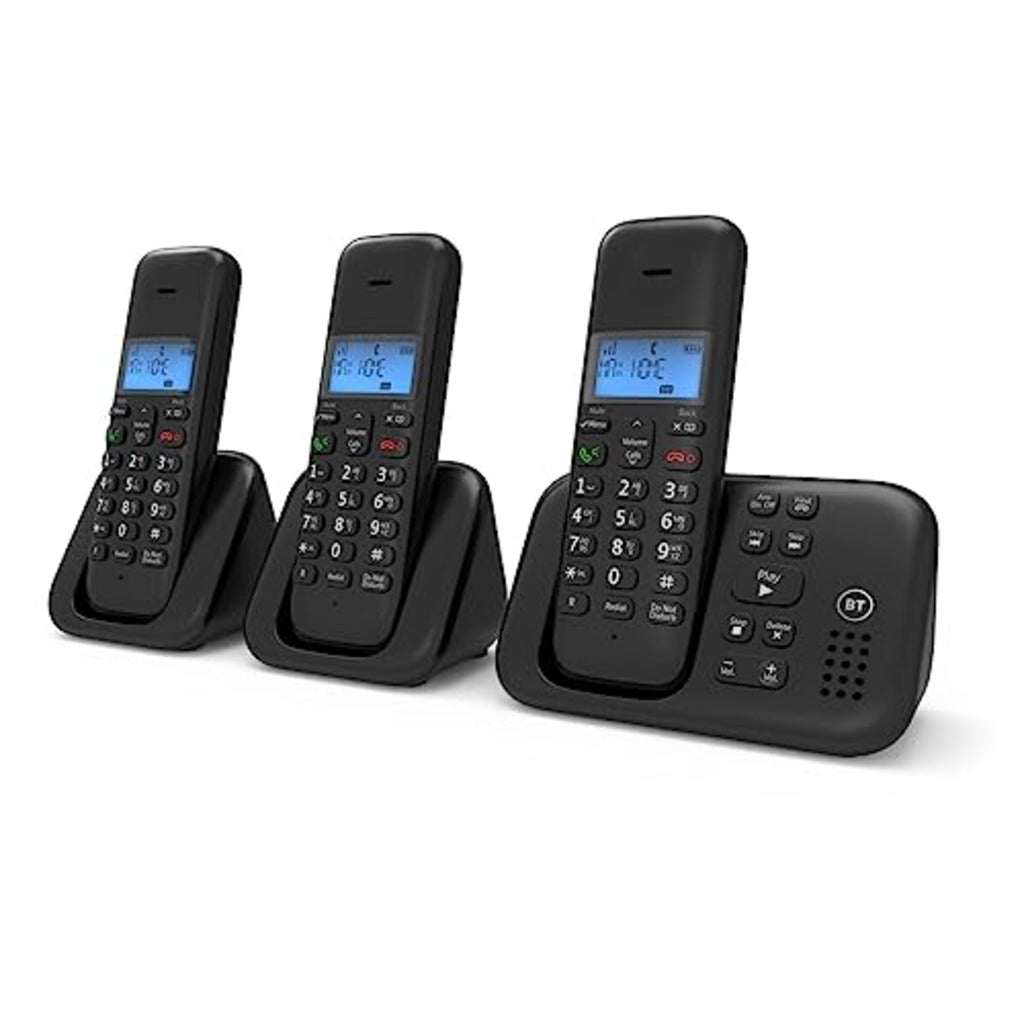 BT 3960 Cordless Phone - Digital Home Landline - Nuisance Call Blocker - Answer Machine - Trio Handset Pack - Damaged Box