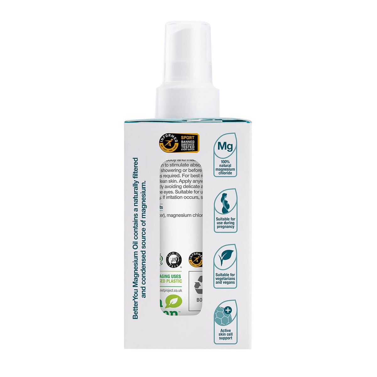BetterYou Magnesium Chloride Oil Body Spray - Joints & Muscles Supplement 100ml - Damaged Box