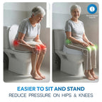 Eazy 4 Inch Raised Toilet Seat - Secure Locking Riser for Elderly Disabled Adults - Hip Knee Recovery Aid - New