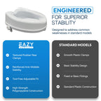 Eazy 4 Inch Raised Toilet Seat - Secure Locking Riser for Elderly Disabled Adults - Hip Knee Recovery Aid - New