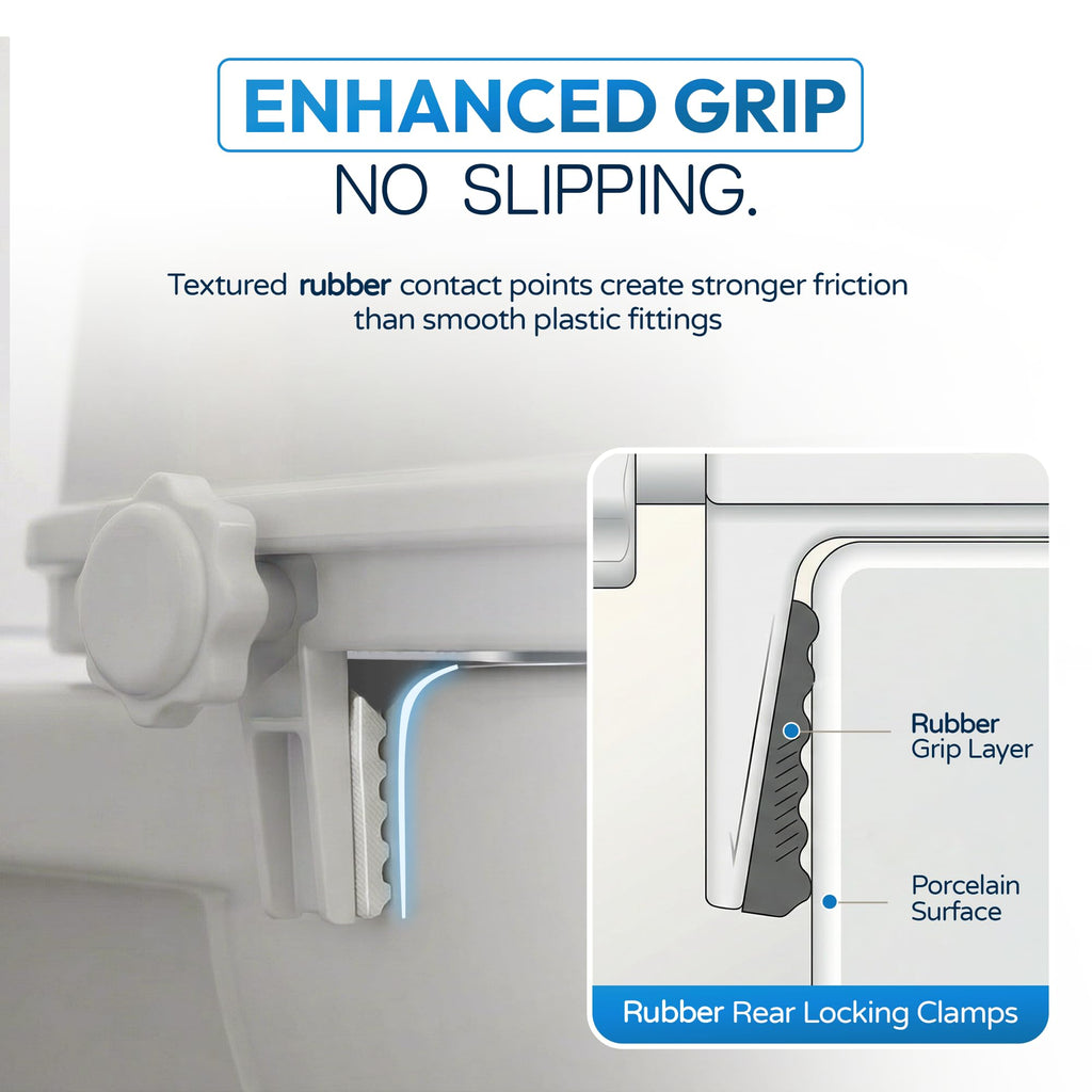 Eazy 4 Inch Raised Toilet Seat - Secure Locking Riser for Elderly Disabled Adults - Hip Knee Recovery Aid - New