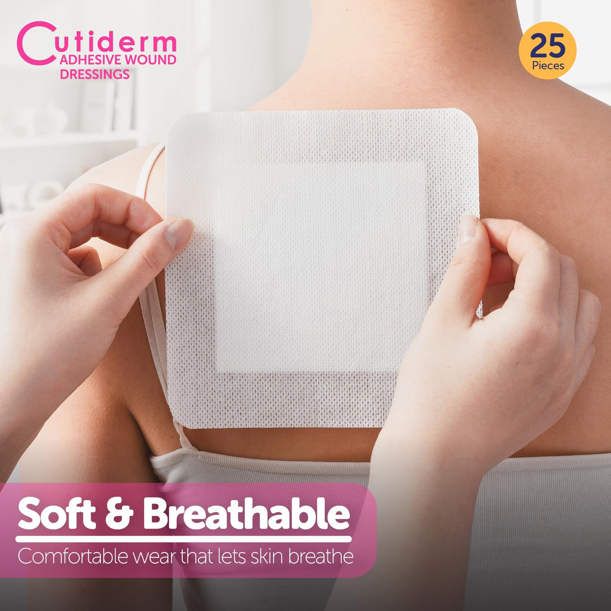 Cutiderm Adhesive Wound Dressing 15cm x 15cm Sterile Wound Care Plaster - Pack of 25 - Damaged Box - BBE 09/2030