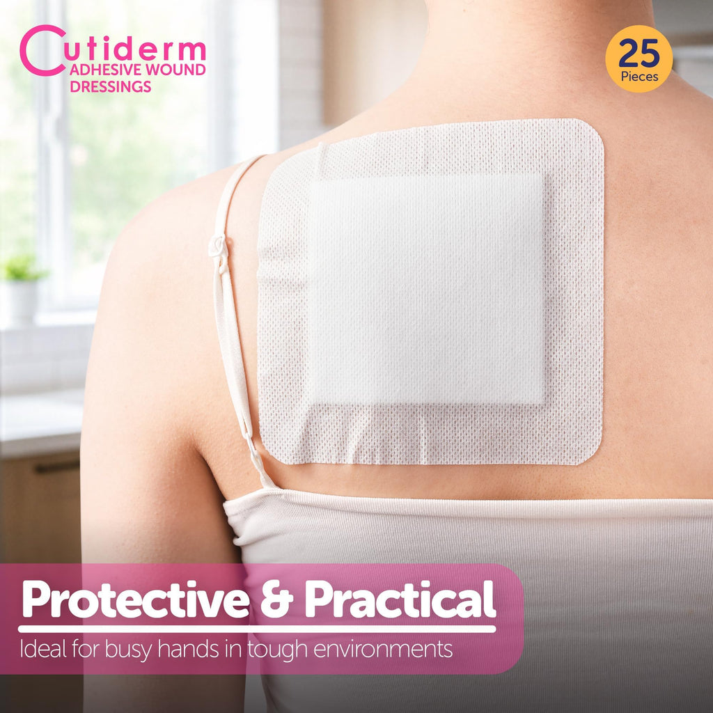 Cutiderm Adhesive Wound Dressing 15cm x 15cm Sterile Wound Care Plaster - Pack of 25 - Damaged Box - BBE 09/2030