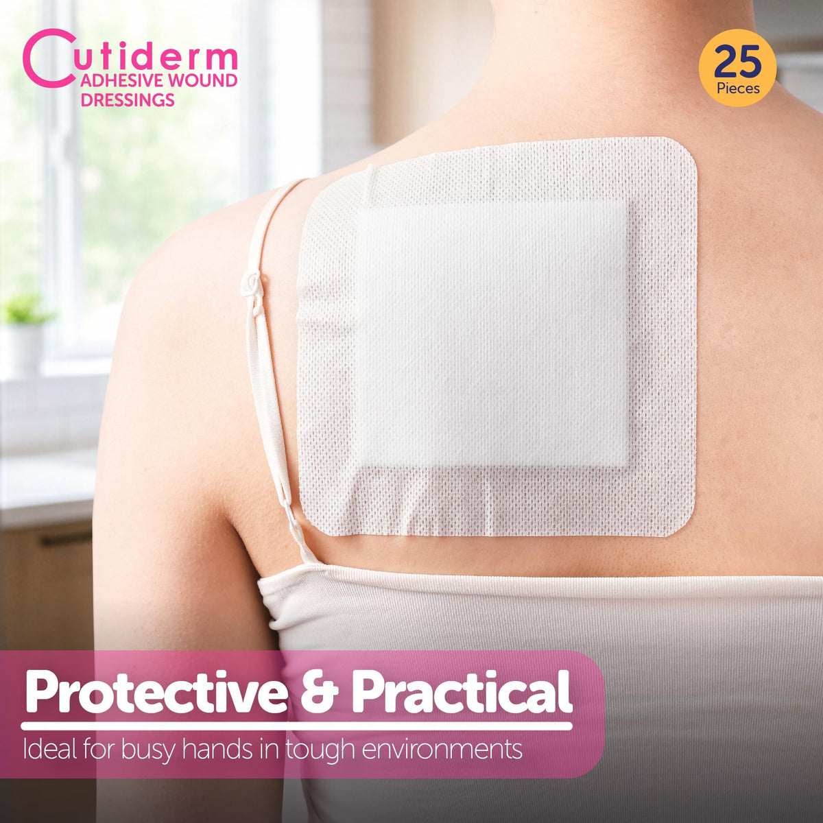 Cutiderm Adhesive Wound Dressing 15cm x 15cm Sterile Wound Care Plaster - Pack of 25 - Damaged Box - BBE 09/2030