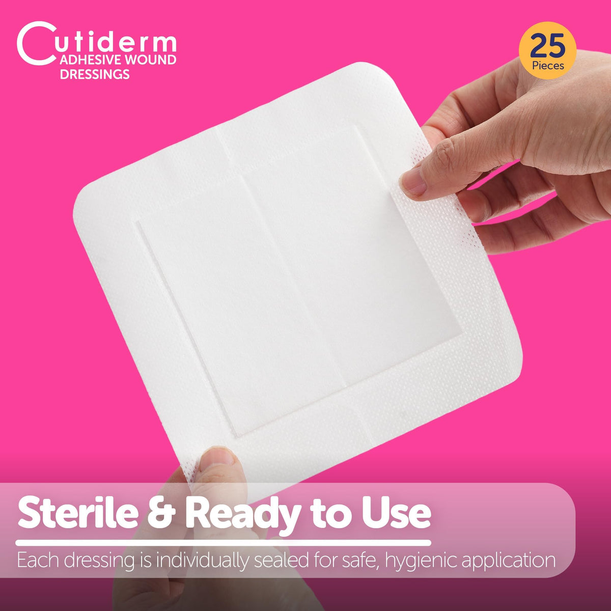 Cutiderm Adhesive Wound Dressing 15cm x 15cm Sterile Wound Care Plaster - Pack of 25 - Damaged Box - BBE 09/2030