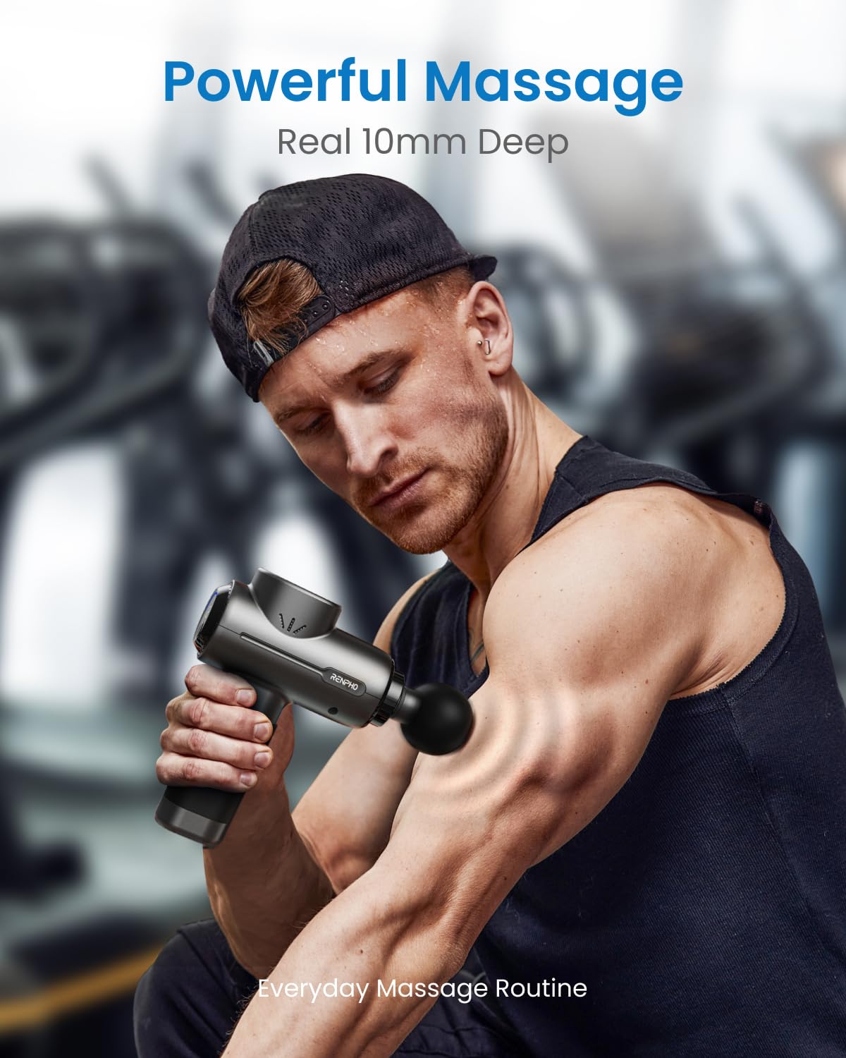 RENPHO Massage Gun Deep Tissue Percussion Massager - 5 Speeds, 5 Heads - Muscle Recovery Handheld Massager - Damaged Box