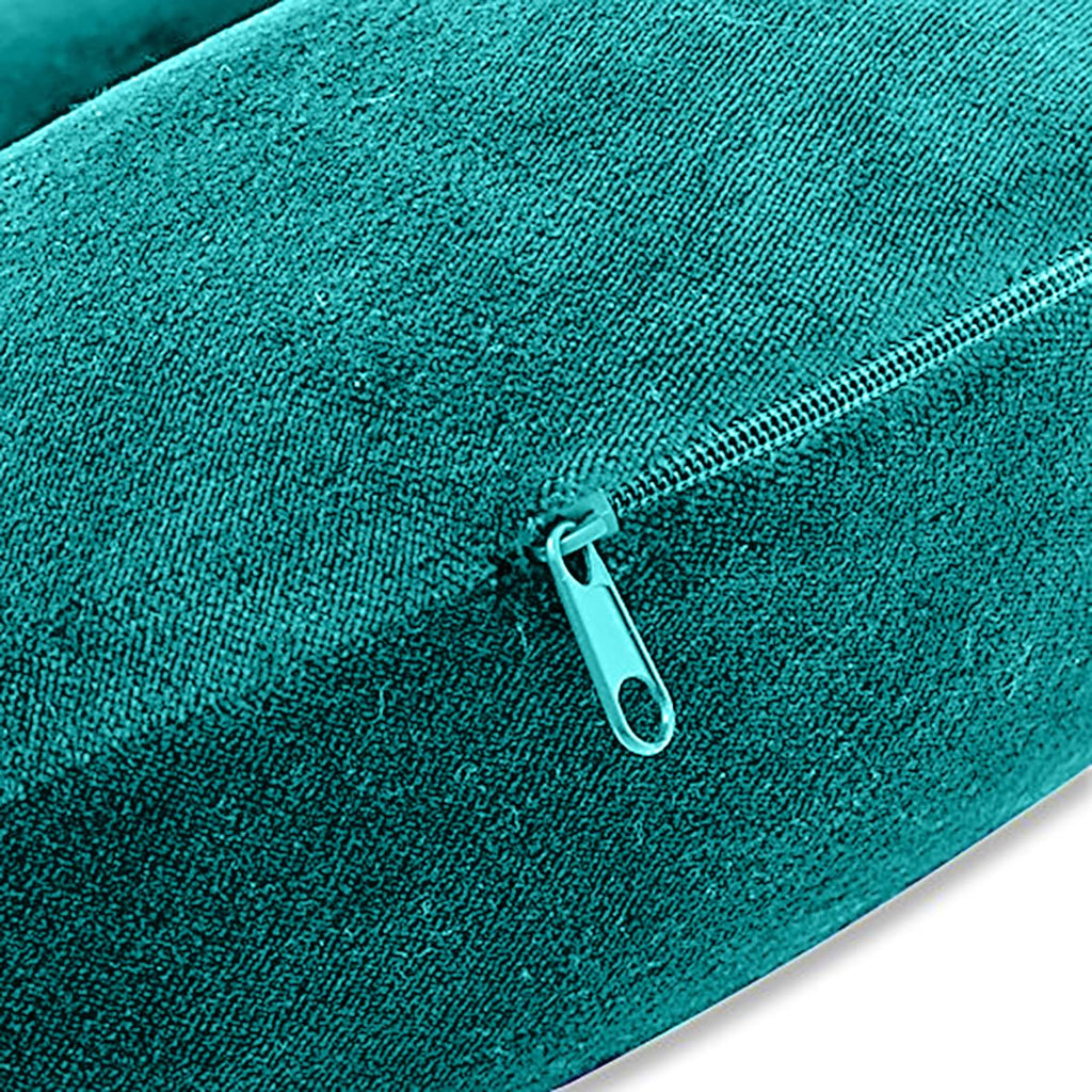 Memory Foam Travel Pillow - Moulded Pressure Relief Neck Cushion - Head Support for Car Plane Train - Teal - Very Good