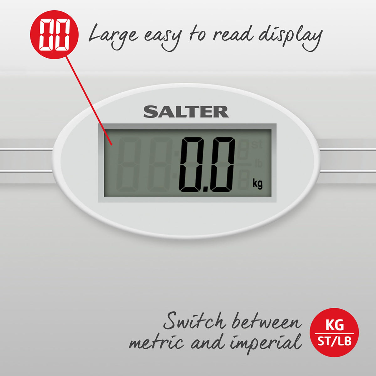 Salter 9018S SV3R Digital Bathroom Scale – Electronic Body Weight Scale 180kg LCD Display Toughened Glass - Very Good