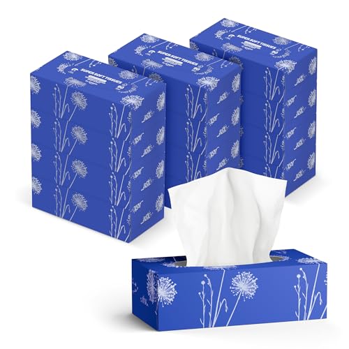 Amazon 3-Ply Facial Tissues – 12 Packs x 90 Sheets – Soft Strong Bulk Pack – 1080 Total Sheets - Damaged Box