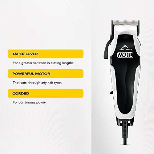 WAHL Clip N Trim II Hair Clipper - Integrated Trimmer Head Shaver - Men's Stubble Grooming - White - Damaged Box