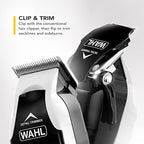 WAHL Clip N Trim II Hair Clipper - Integrated Trimmer Head Shaver - Men's Stubble Grooming - White - Damaged Box