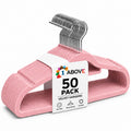 1ABOVE Velvet Hangers 20 Pack - Non-Slip Heavy Duty Suit Clothes Hangers with Tie Bar - 360 Swivel Hook - Pink 44cm Space Saving - Damaged Box