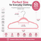 1ABOVE Velvet Hangers 20 Pack - Non-Slip Heavy Duty Suit Clothes Hangers with Tie Bar - 360 Swivel Hook - Pink 44cm Space Saving - Damaged Box