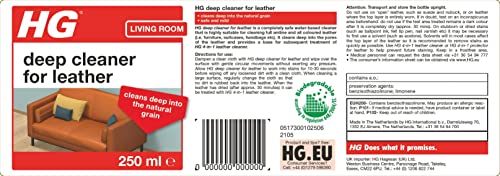 HG Leather Deep Cleaner - Safe Mild Water-Based Formula - Bags Boots Jackets Sofas - 250ml - New
