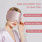 OLESILK Sleep Mask - 100% Natural Mulberry Silk Eye Mask - Large Pink Blindfold for Women & Men - Adjustable Strap - Damaged Box