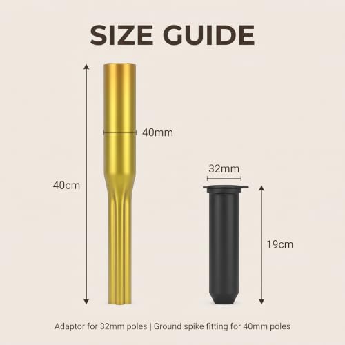 1ABOVE Ground Spike Metal Pole Holder - 32-40mm Diameter - Rotary Airer Parasol Bird Feeder Base Stand - Damaged Box