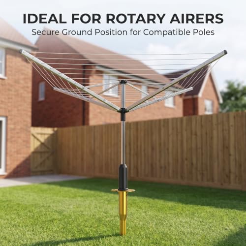 1ABOVE Ground Spike Metal Pole Holder - 32-40mm Diameter - Rotary Airer Parasol Bird Feeder Base Stand - Damaged Box